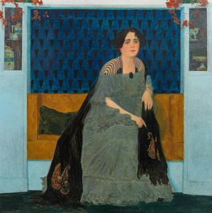 BLAUENSTEINER Leopold 1880-1947,Portrait of Mrs. F. B.,1908,im Kinsky Auktionshaus AT 2018-11-30