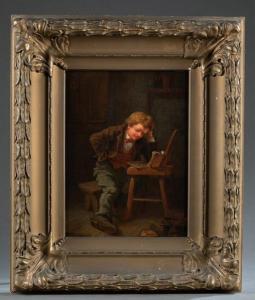 BLAUVELT Charles F 1824-1900,Untitled of a student studying at a desk,Quinn & Farmer US 2021-01-30
