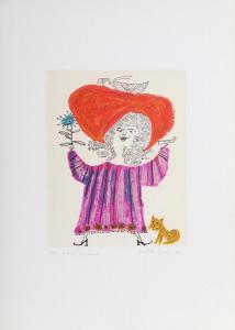 Bledsoe Judith 1938-2013,Petite Portrait - Big Red Hat,1974,Ro Gallery US 2019-09-20
