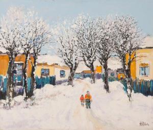 BLEI Nicolae 1949,Winter on the Street,Artmark RO 2024-01-31