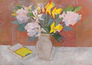 BLENDEA Constantin 1929-2012,Book and Hydrangeas,1959,Artmark RO 2023-11-13