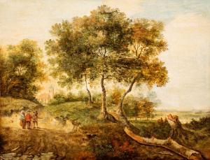 BLENDINGER Georg 1667-1741,Drei Bäume am Hohlweg,Kaupp DE 2021-11-20