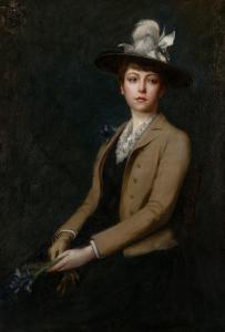 BLENNER Carle Joan 1864-1952,Portrait of Miss Maude F,1888,William Doyle US 2022-12-13