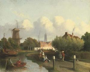 BLES Joseph 1825-1875,A busy canal near a Dutch town,Christie's GB 2006-06-13