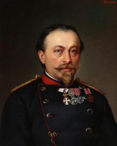 BLESS Johann Peter 1825-1880,Portræt af en officer,1873,Bruun Rasmussen DK 2016-11-28