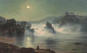 BLEULER Johann Ludwig, Louis 1792-1850,La Chute du Rhin prise des Forges,Galerie Koller 2014-09-19