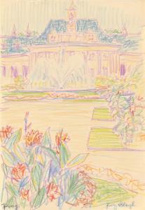 BLEYL Fritz 1880-1966,”Prag.\” (Palace and park),1930,Villa Grisebach DE 2021-08-08