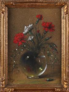 BLEYS Jan 1868-1952,Glass vase with flowers,Twents Veilinghuis NL 2018-04-20