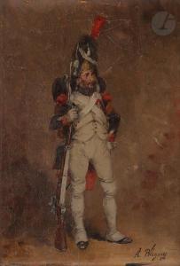 BLIGNY Albert 1849-1908,Grenadier de la Garde impériale au repos,Ader FR 2021-06-16