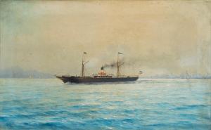 Blinov Leonid 1867-1903,Steamboat "Emperor Alexander II",1887,Sovcom RU 2022-06-07