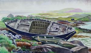 BLISS Douglas Percy 1900-1984,Stranded Herring Boat, Barra,Canterbury Auction GB 2021-11-27