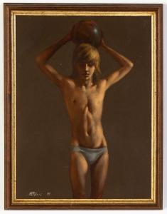 BLISS Robert R. 1925-1981,Boy with Ball,Cottone US 2023-11-29