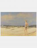 BLISS Robert R. 1925-1981,Untitled (Beach Scene with Male Figure),1970,Hindman US 2023-07-27