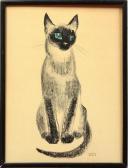 BLOCH Lucienne 1909-1999,Portrait of a Siamese Cat,1956,Clars Auction Gallery US 2011-03-13