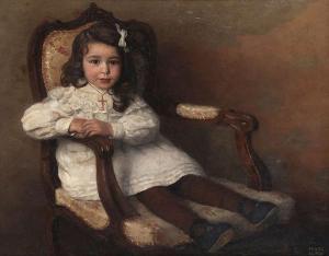 BLOCK FRANZ 1900-1900,Little girl in an armchair,Bernaerts BE 2015-12-08