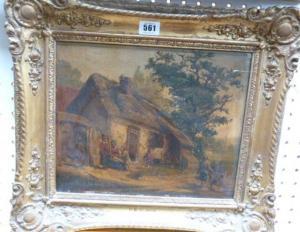 BLOCK G.D 1800-1800,Figures before a cottage,Bellmans Fine Art Auctioneers GB 2012-09-08