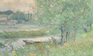 BLOCK L 1848-1901,A River Landscape,John Nicholson GB 2017-03-29