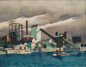 BLODGETT Walton 1908-1963,River Warehouse,1935,Hindman US 2020-10-29