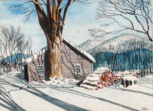 BLODGETT Walton 1908-1963,Winter Cabin,Skinner US 2019-07-19