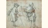 BLOEMAERT Abraham 1566-1651,deux personnages debout tournés vers la gauche (re,Tajan FR 2004-03-17