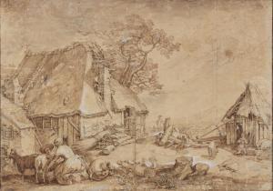 BLOEMAERT Abraham 1566-1651,Farmyard scene with women milking goats, to the ri,Sotheby's 2024-01-31