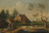 Bloenmaert Maximillian,A weary traveller crossing the bridge towards home.,Bonhams GB 2006-05-16