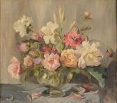 BLOIS Freda 1880-1943,Still life with flowers in a glass vase,Dreweatts GB 2015-08-26