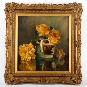 BLOIS Freda 1880-1943,Yellow roses,Burstow and Hewett GB 2021-12-16