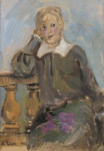 BLOKH Marina 1910-1999,Femme assise aux fleurs violettes,1932,Tajan FR 2008-06-27