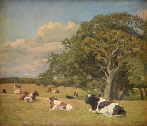 BLOM Gerhard Lichtenberg 1866-1930,Friesian Cows in Pasture,1919,Simpson Galleries US 2022-10-01