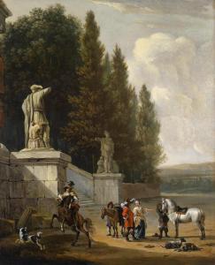 BLOM Jan 1622-1685,An elegant park with a hunting party,Palais Dorotheum AT 2013-04-17