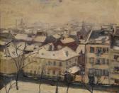 BLOM Marguerite 1900-1900,Ville sous la neige,1942,Hotel Des Ventes Mosan BE 2015-03-11