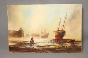 BLOMFIELD JOHN 1947,Harbour Scene, Ebb Tide,Hartleys Auctioneers and Valuers GB 2017-06-14