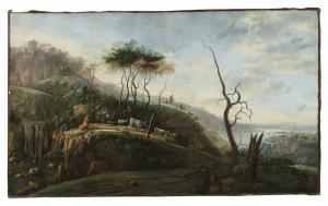 BLOMMAERT Abraham,A mountainous landscape with shepherds by a river,1652,Christie's 2019-10-29