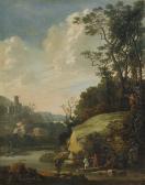 BLOMMAERT Abraham 1626-1683,HILLY LANDSCAPE WITH FIGURES BY A RIVER,Sotheby's GB 2017-06-08