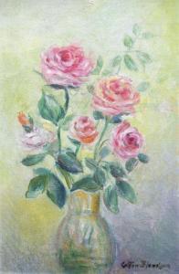 BLONDEAU Gaston 1886-1979,Bouquet de roses,Saint Germain en Laye encheres-F. Laurent FR 2020-06-10