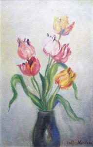 BLONDEAU Gaston 1886-1979,Bouquet de tulipes,Saint Germain en Laye encheres-F. Laurent FR 2019-06-30
