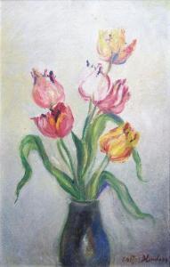 BLONDEAU Gaston 1886-1979,Bouquet de tulipes,Saint Germain en Laye encheres-F. Laurent FR 2020-06-10