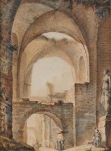 BLONDEL Jacques François 1705-1774,Vue présumée des thermes de Caracalla,Ader FR 2023-03-20