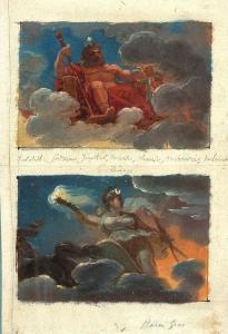 BLONDEL Merry Joseph 1781-1853,Jupiter et Diane ; L'Apothéose de Louis XVI,Aguttes FR 2024-01-30