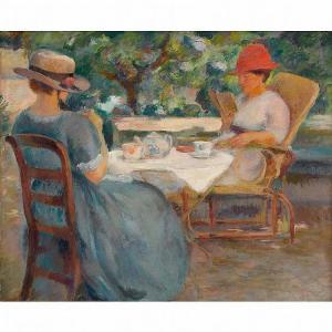BLONDIN Fernand 1887-1967,TEA IN THE GARDEN,1917,Freeman US 2015-01-27