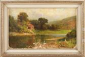 BLOODGOOD Morris Seymour 1845-1920,Riverscape with a boathouse,Eldred's US 2018-06-21