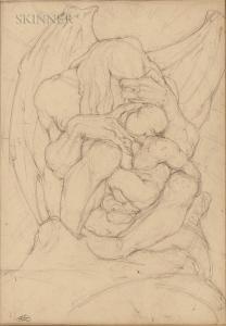 BLOOM Hyman 1913-2009,Winged Creature with Child,Skinner US 2018-05-11