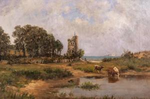 BLOOMER Hiram Reynolds,Old Landmark - The Isle of Wight,1881,Butterscotch Auction Gallery 2021-11-21