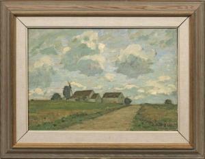 BLOT Robert 1881-1948,Impressionistische Landschaft mit Gehöft und Windmühle,Schloss DE 2019-12-07