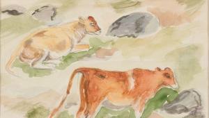 BLUEMNER Oscar Florianus 1867-1938,Cows in Landscape,Barridoff Auctions US 2023-11-18