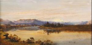 BLUM Charles 1800-1800,Wanganui River and town  with Ruapehu in backgroun,Dunbar Sloane 2012-08-08