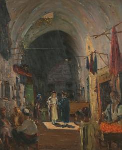 BLUM Ludwig 1891-1974,Figures in the Old City,Tiroche IL 2024-04-14