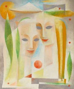 BLUME Wilhelm Julius 1913-1987,Kubistische Komposition mit zwei Frauen,Kastern DE 2021-03-20