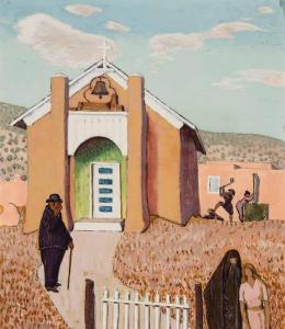 BLUMENSCHEIN Ernest Leonard 1874-1960,Church at Placita,Scottsdale Art Auction US 2023-04-14